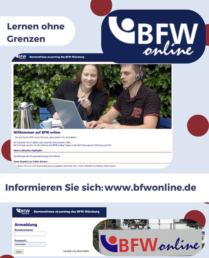 Screenshot der Startseite der Lermplattform