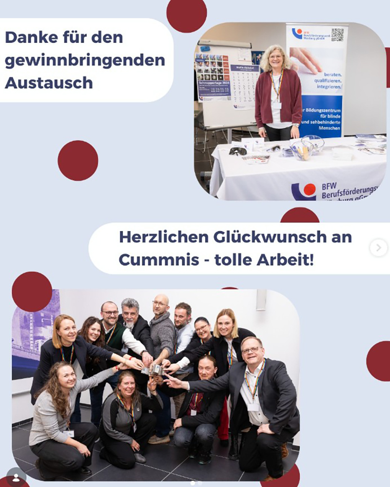 Fotos des Cummins-Teams und des BFW-Infostands